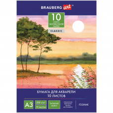 Папка для акварели А3 Brauberg 10 листов 200 г/м2 тиснение Холст 125222 (4) в Москве купить