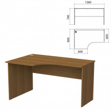 Стол письменный Бюджет 1360х900х740 мм левый орех француз. 402662-190 641156 (1) в Москве